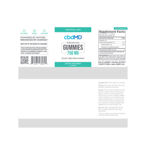 cbdmd cbd gummies seven hundred fifty mg facts