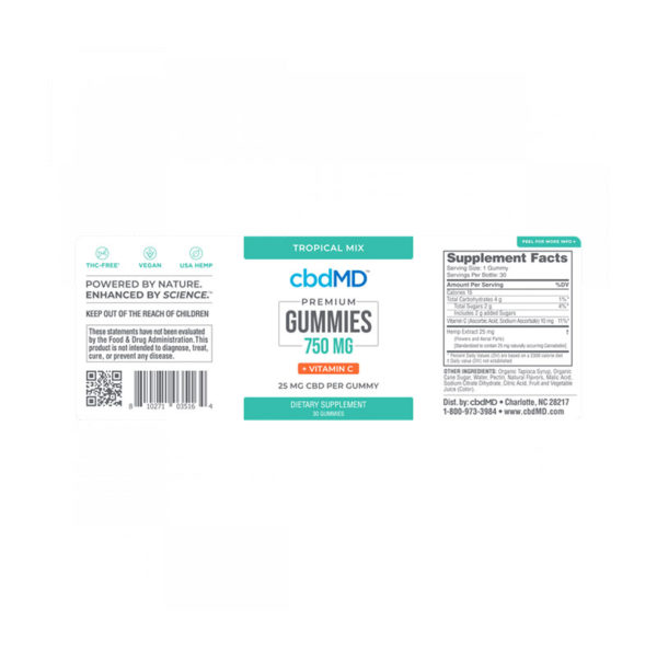 cbdmd cbd gummies seven hundred fifty mg with vitamins c facts