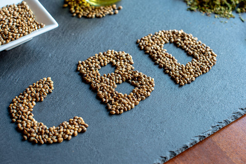seeds formed into cbd letters
