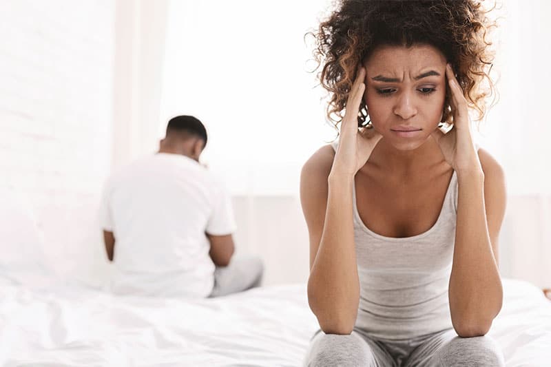 woman frustrated because of erecticle dysfunction
