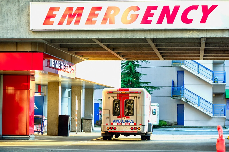 ambulance near the emergency room