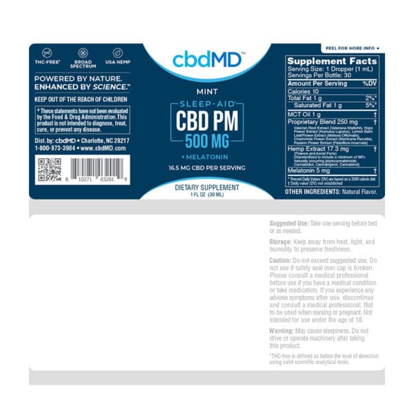 cbdmd cbd pm label