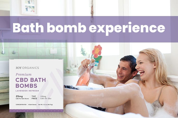 couple having cbd bath bomb experience in a tub