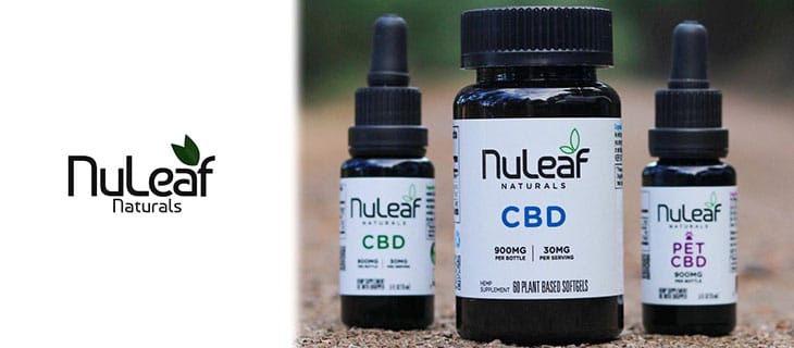 nuleaf naturals cbd products with logo