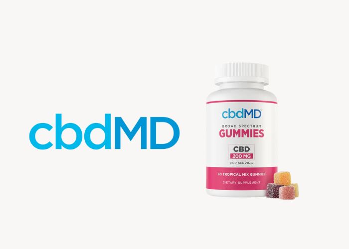 cbdMD logo with cbdmd gummies